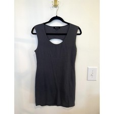Forever 21 Charcoal Gray Open Back Bodycon Mini Dress Size Large