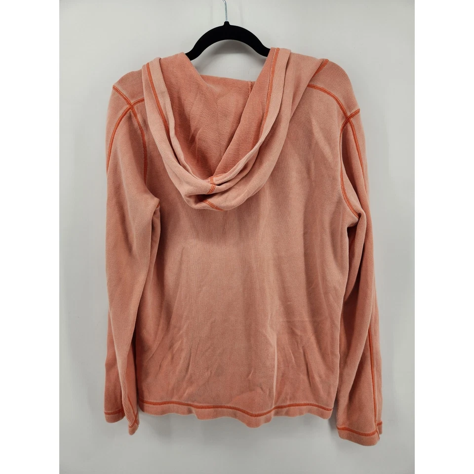 Tommy Bahama Full Zip Hoodie Sweatshirt Coral Orange Womens Medium - Image 2 of 4