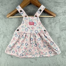 OshKosh B'gosh Dress Girl 4 Pink Floral Adjustable Strap Casual USA Made 90s VTG