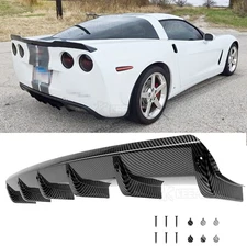 Carbon Fiber Fin Rear Diffuser Bumper Spoiler Lip For Chevy Corvette C5 C6 C7 C8