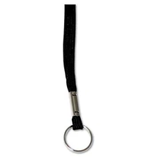 Advantus Key Ring 36" Deluxe Neck Lanyard - X 36" Length - Black - Nylon, Cotton