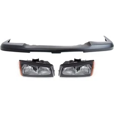 Bumper Cover Kit For 2003-2006 Chevy Silverado 1500 Front 3pc with Headlight