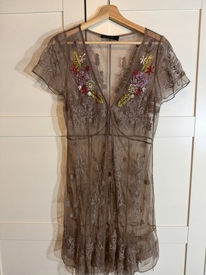 Twin-Set Taupe Mesh Top B4