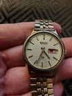 Vintage SEIKO SQ Gold Tone Oyster Watch. Day Date Quartz Movement