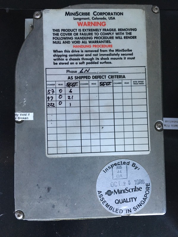 Miniscribe 8225S 09AA - 20mb 3.5IN HH SCSI Disk Drive - Working - Tested
