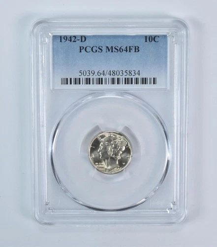 1942-D Mercury Dime MS64 FB PCGS Blue Label