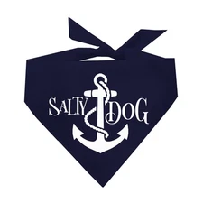 Salty Dog Beach Anchor Dog Bandana 100 Navy Blue One Size Fits Most Cotton