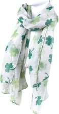 St Patrick's Day Green Shamrock Scarf Soft Women's Festival Wrap
