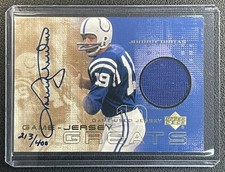JOHNNY UNITAS 2000 SPX #GJG-JU GAME JERSEY GREATS: GU JERSEY AUTO 213/400 COLTS