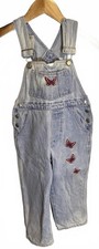 Vintage Jordache Girls Overall Butterfly Denim Light Wash 90s Cotton Large Tall