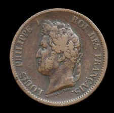 France-French Colonies 5 Centimes 1844  Coin - Louis-Philippe