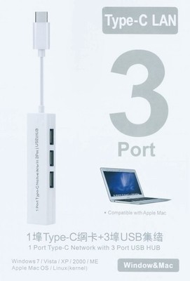 3Port USB C LAN Netzwerkadapter Computerzubehör Datenzentrum Windows Mac Switch