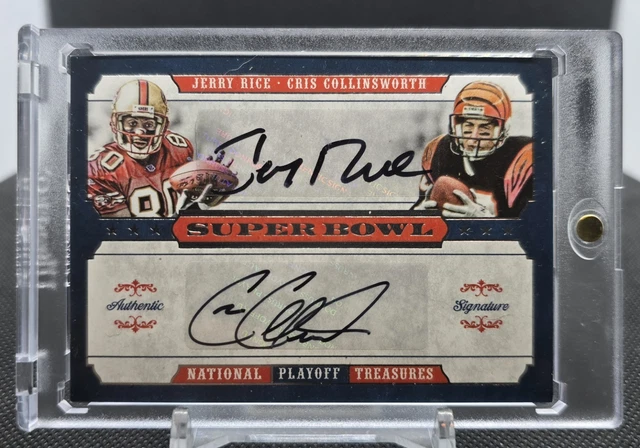 2008 National Treasures Super Bowl Jerry Rice Cris Collinsworth Dual Auto /10