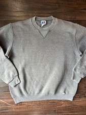 Vtg 80s Russell Athletic Sweatshirt Blank Grey Made In USA Crewneck Medium