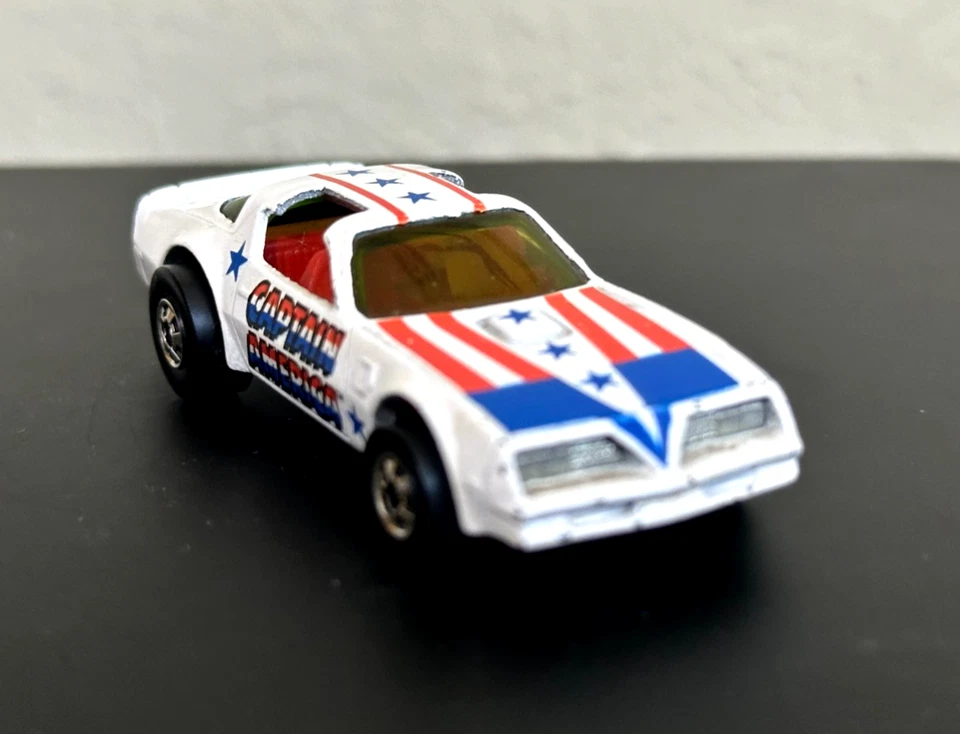 Hot Wheels Blackwall 1977 Hot Bird Capitán América Heroes ¡cuerpo y base limpios!! Foto 4 de 4