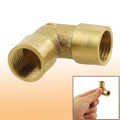 1 G - 10.16 cm Female Gewinde 90 Degree Elbow Union Adapter, goldfarben