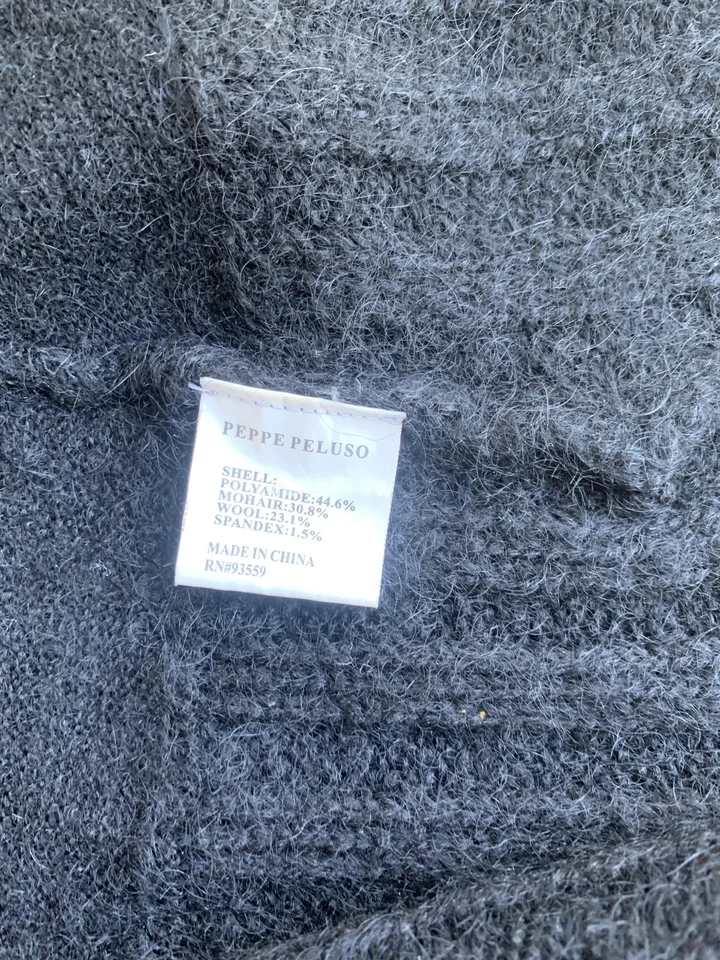 Cárdigan largo Peppe Peluso suéter para mujer pequeño floral bordado mezcla de lana Foto 2 de 4