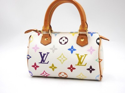 LOUIS VUITTON Monogram Mini Speedy Handtasche Multicolor Bron White M92645 Y-...
