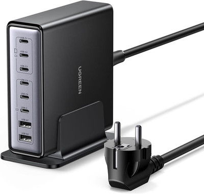 UGREEN USB C Ladegerät 200W Gan Netzteil 8-Port Desktop Ladestation PD Charger 1