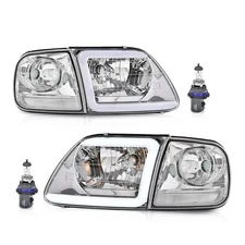 PIT66 LED DRL Headlights w/Corner Parking Lights Compatible with 1997-2003 Fo...