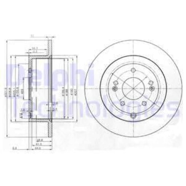 Delphi 2X Bremsscheibe Hinten Ø302 Mm FüR Hyundai Santa Fé II CM 2.2 Crdi 4X4-image