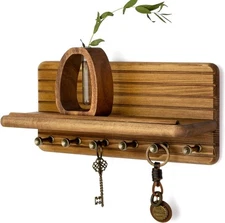 Farmhouse Key Wall Rack for Home Decor - with 6 Hooks