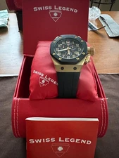 Men's Swiss Legend 10541-YG-01-BB Trimix Diver Chronograph Watch (NEW)