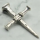 Buy 3 Get 1 Free The Christianity Cross of Nails Present Silver Pendant