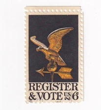 STAMP US SCOTT 1344 "Register & Vote" 6 CENT 1968 USED