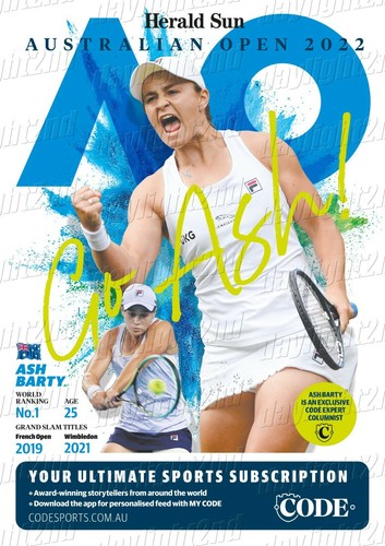 Framed ASH BARTY 2022 Australian Open Champion Tennis Poster - 62 x 44 x 3cm - Bild 2 von 3