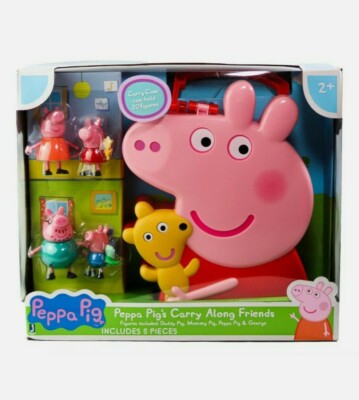 New Peppa Pig's Carry Along Figure Carrying Case Daddy Mummy