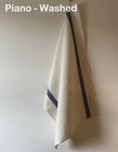 Charvet Editions "Piano" (Blue), Washed, linen union tea towel. Made in France.