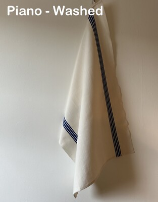 Charvet Editions Geschirrtuch ''Piano'' (blau), gewaschen, Leinen Union. Made in France.