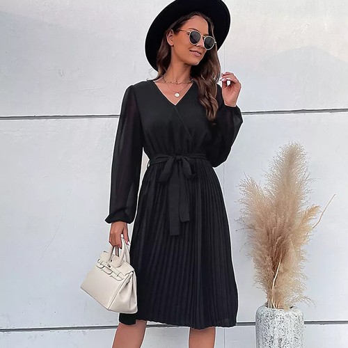 Robe De Soirée Noire Primark Atmosphere - Mousseline, Taille 8, Sans Manches