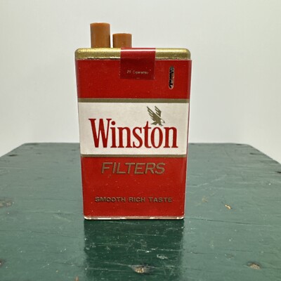 winston red shorts cigarettes Vintage Winston Red Cigarette Pack Working Lighter