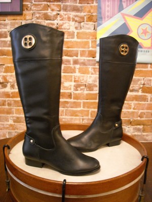 Iman Platinum Black Leather Rock the Runway Riding Boots NEW