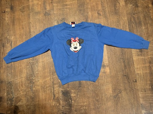 Vintage MINNIE By Pilgrim Walt Disney USA Made 3D Sweatshirt Youth Medium - Picture 1 of 6