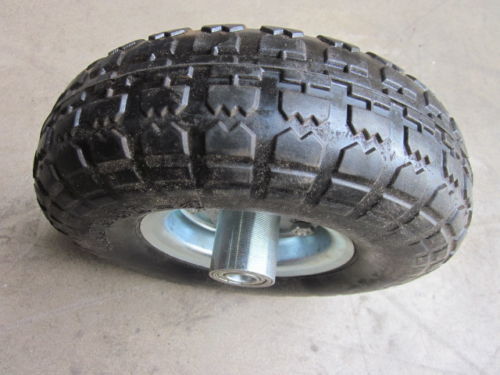 A Pair of 10" Hand Trolley Wheel Pneumatic 4.10 3.50-4 Heavy Duty 16mm Bore - Picture 6 of 9