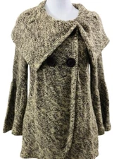 Beautiful Vertigo Womens Cardigan Sweater Sz M Wool Blend Shawl Collar Button