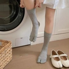 Cotton Soft Two-Toed Socks Combed Women's Tabi Socks New Split Toe Socks