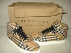 100% AUTHENTIC NEW WOMEN BURBERRY ANTIQUE CHECK HIGH TOPS SNEAKERS US 6.5 — photo 2