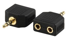 3.5mm Jack Plug Adapter - 2x 3.5mm Jack to Twin 3.5mm jack (2 Adapters)