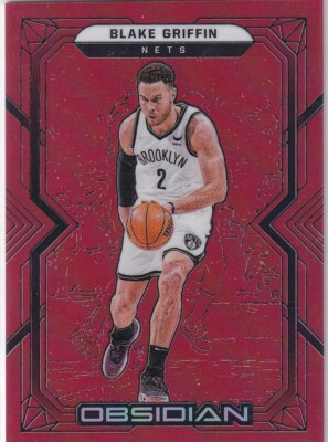 2021-22 Panini Obsidian NBA No. 52 Blake Griffin Electric Etch Red Flood