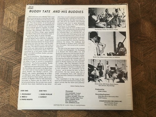 BUDDY TATE - And His Buddies ~ CHIAROSCURO 123 {orig} w/Mary Lou Williams - RARE - Picture 2 of 6