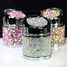 Crystal Diamonds Car Ashtray Portable Smokeless Stand Cylinder Cup Holder Fairy