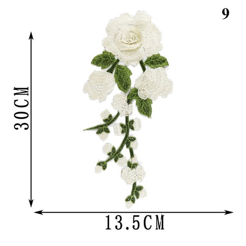 Large Floral Iron Sew On Patch Badge Embroidery flower, rose Applique Motif DIY - Picture 19 of 52
