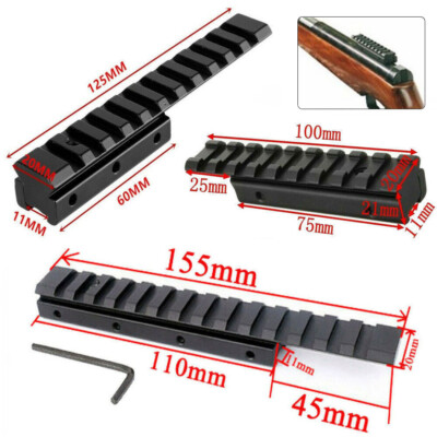 Dovetail Extend Picatinny Rail Adapter 11mm to 20m Rifle Scope Mount Base