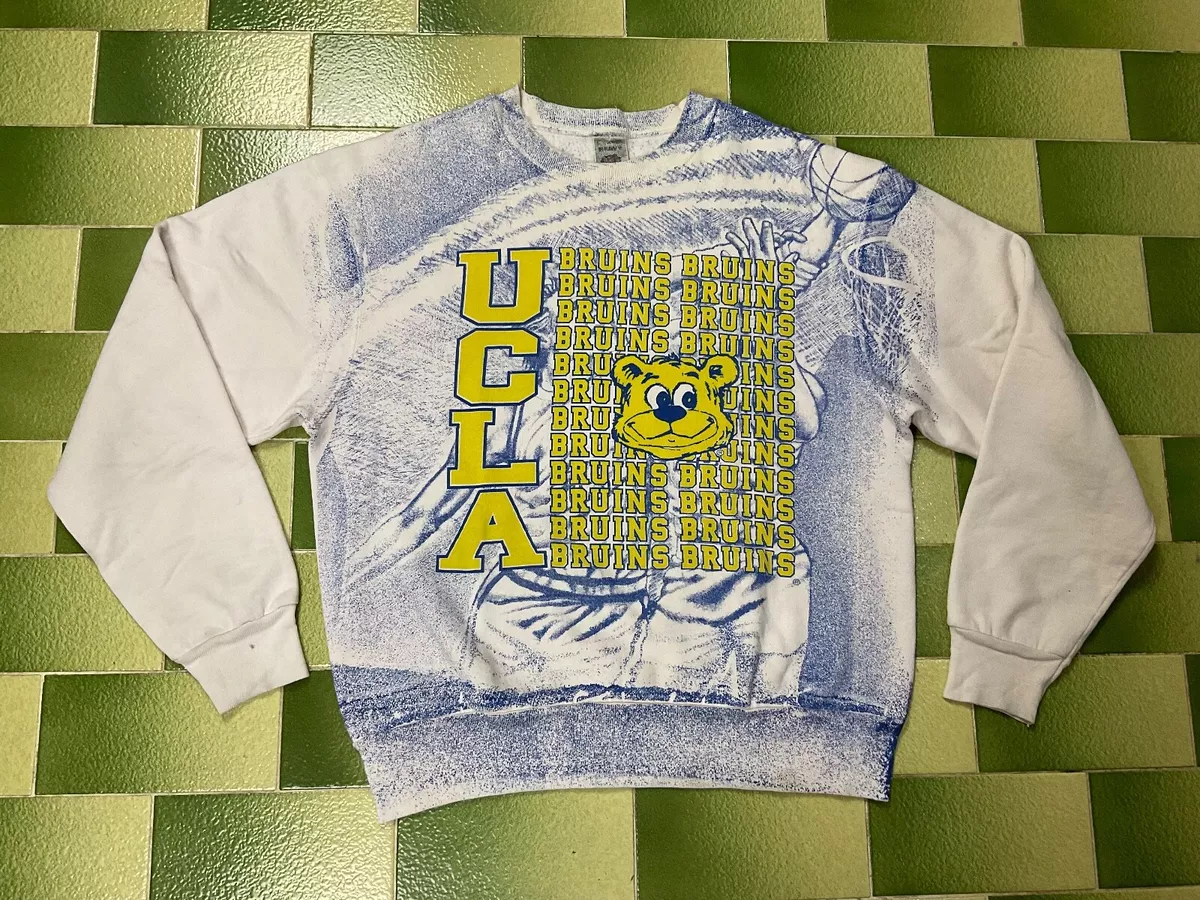 Vintage 90s UCLA Bruins Basketball All Over Print Sweatshirt Crewneck Fits M L