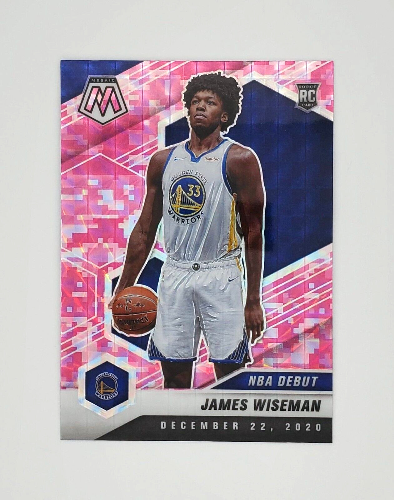 2020-21 Panini Mosaic Pink Camo Prizm #266 James Wiseman Rookie RC
