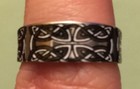 CELTIC KNOT ADJUSTABLE RING, approx. size 7 - Black & White Decal on IRF Steel 2 — photo 6
